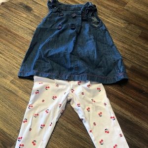Tommy Hilfigher denim top & cheery bottom outfit